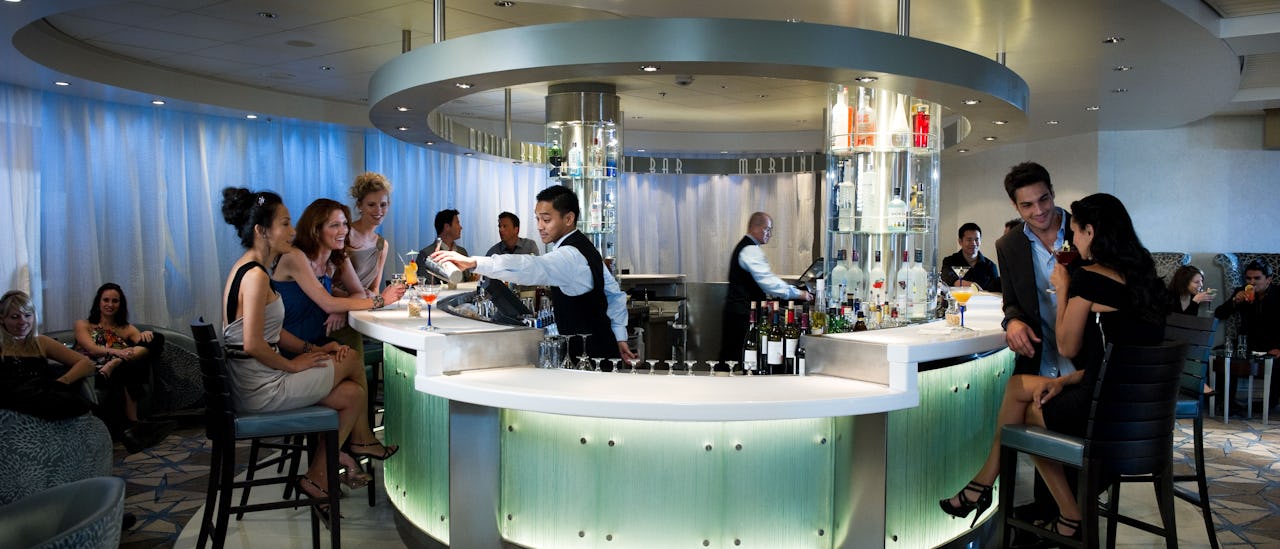 In de Martini-bar serveert men spannende varianten van de meest klassieke drankjes.